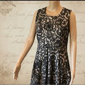 HEART SOUL BLACK LACE NETTED DRESS.SIZE XL. VINTAGE INSPIRED.